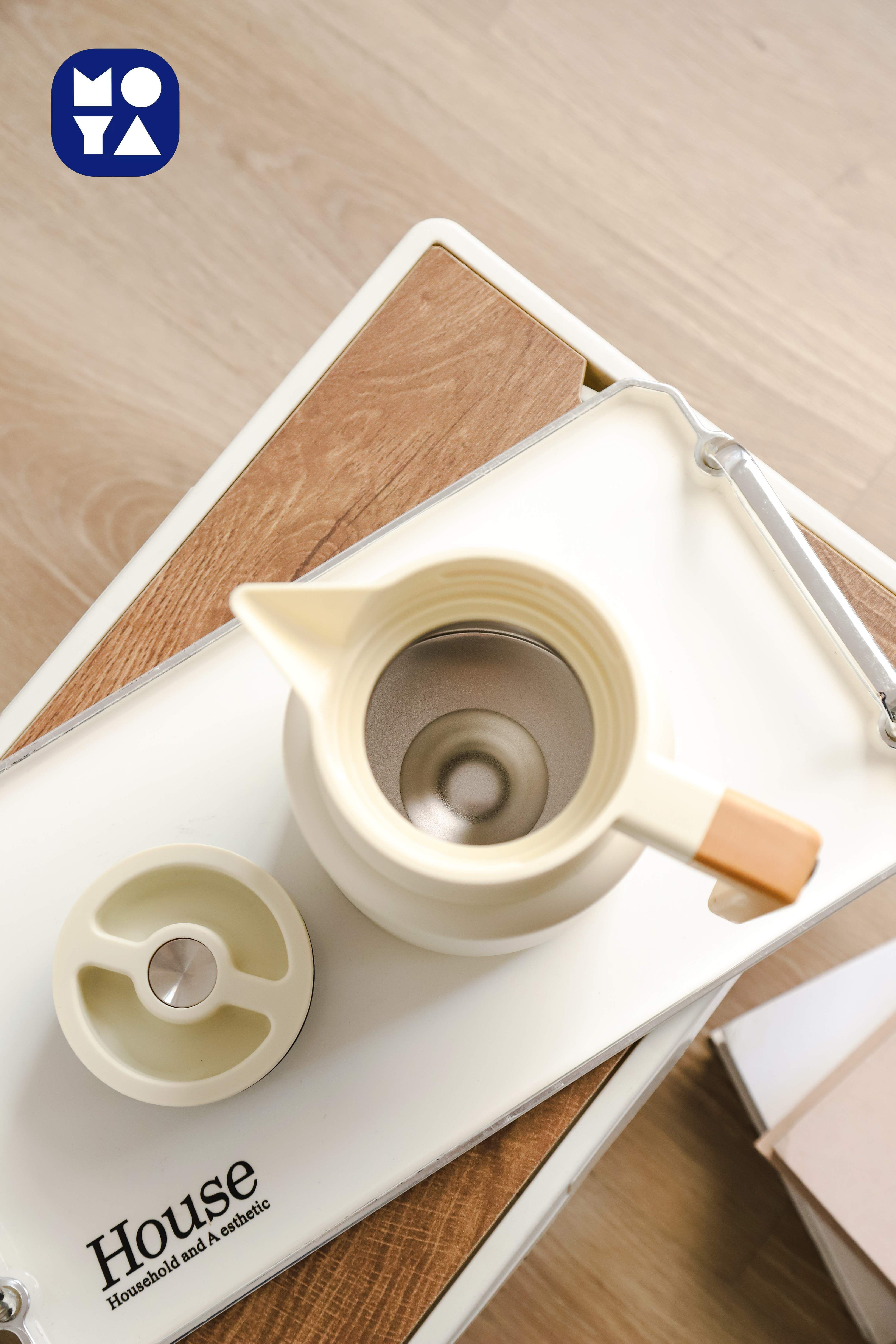 MOYA 1.3L Thermal Carafe with Wooden Handle – Double Wall Stainless Steel, Ideal for Hot Beverages