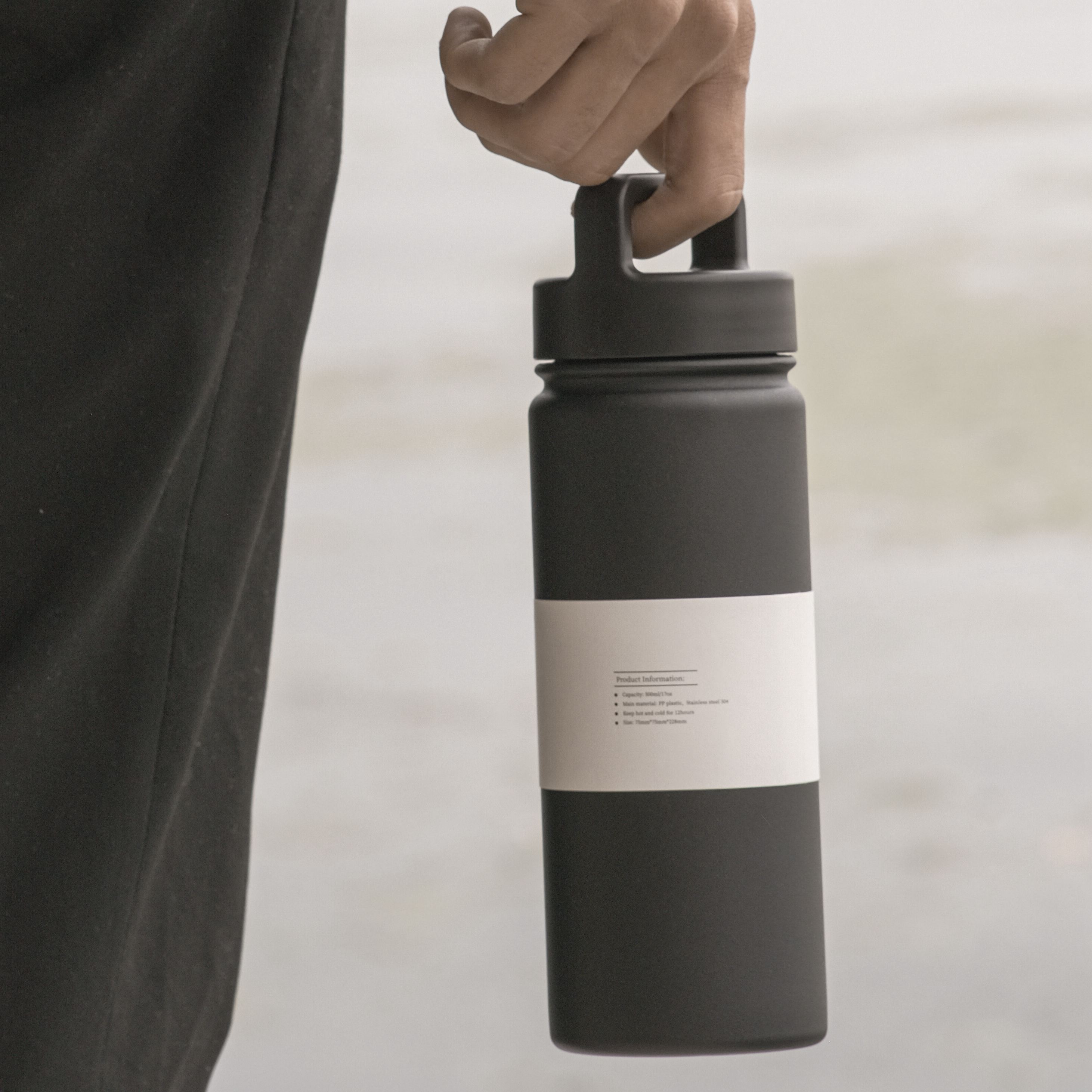 Premium 500ml Insulated Bottle with Handle | 24-Hour Hot & Cold Retention
