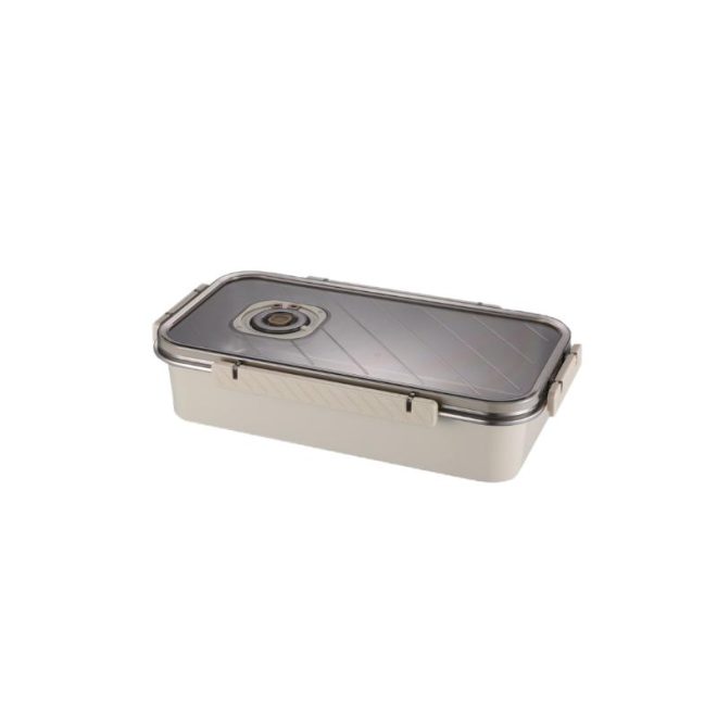 Beige stainless steel food storage container 3500ml