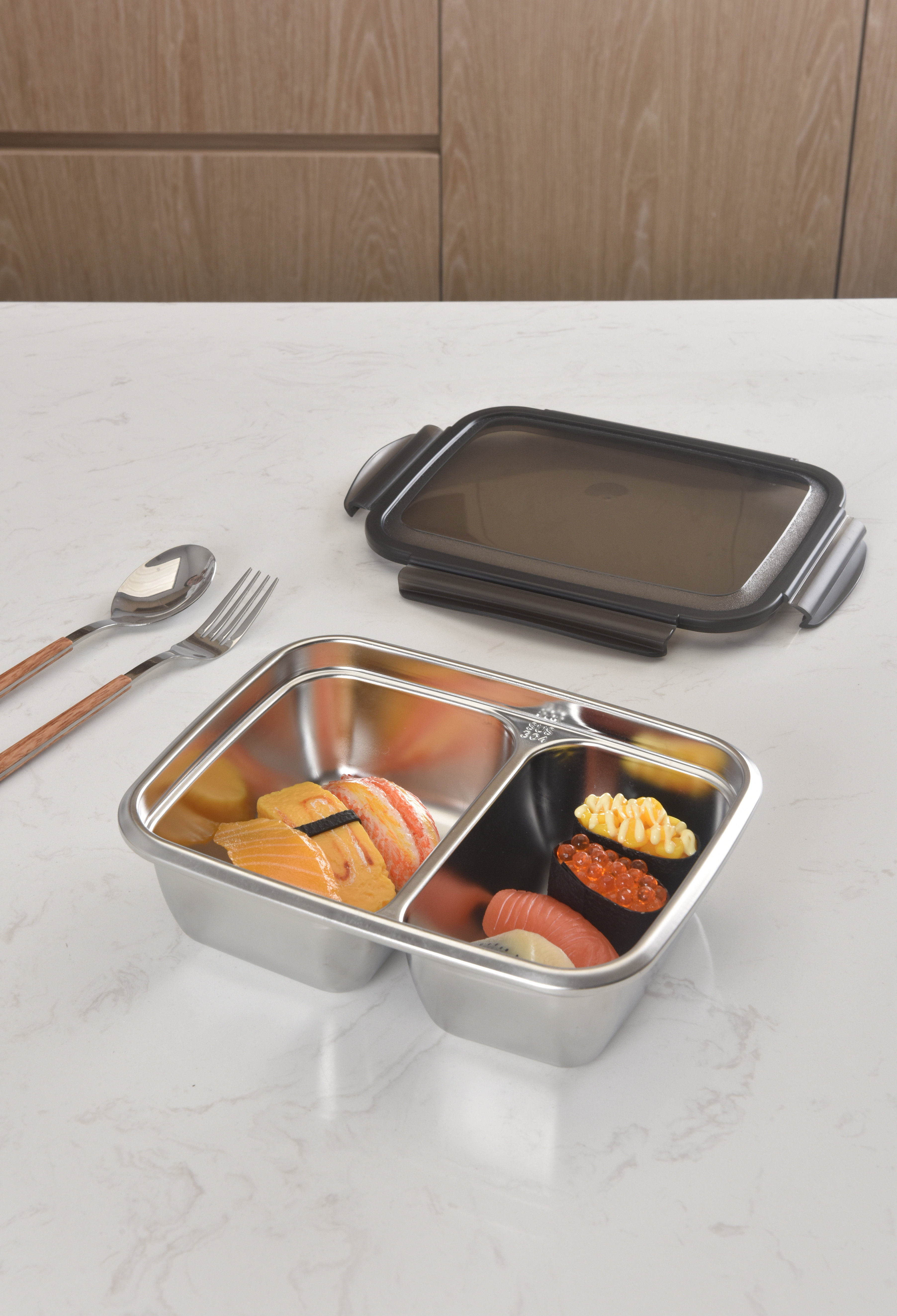 MOYA SUS304 Stainless Steel Insulated Food Storage Containers, Leak-Proof Fresh-Keeping Set with Multi Compartments for Camping & Meal Prep