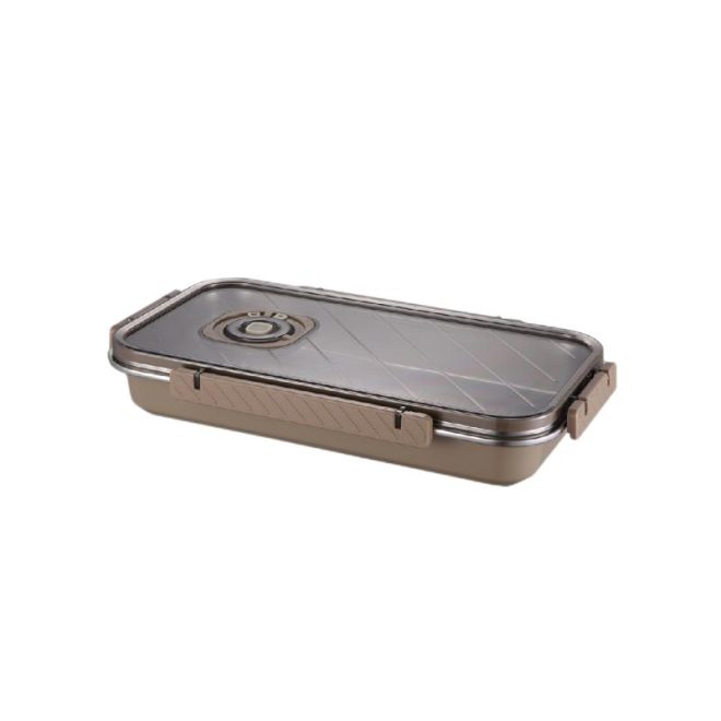 brown stainless steel food storage container 2000ml