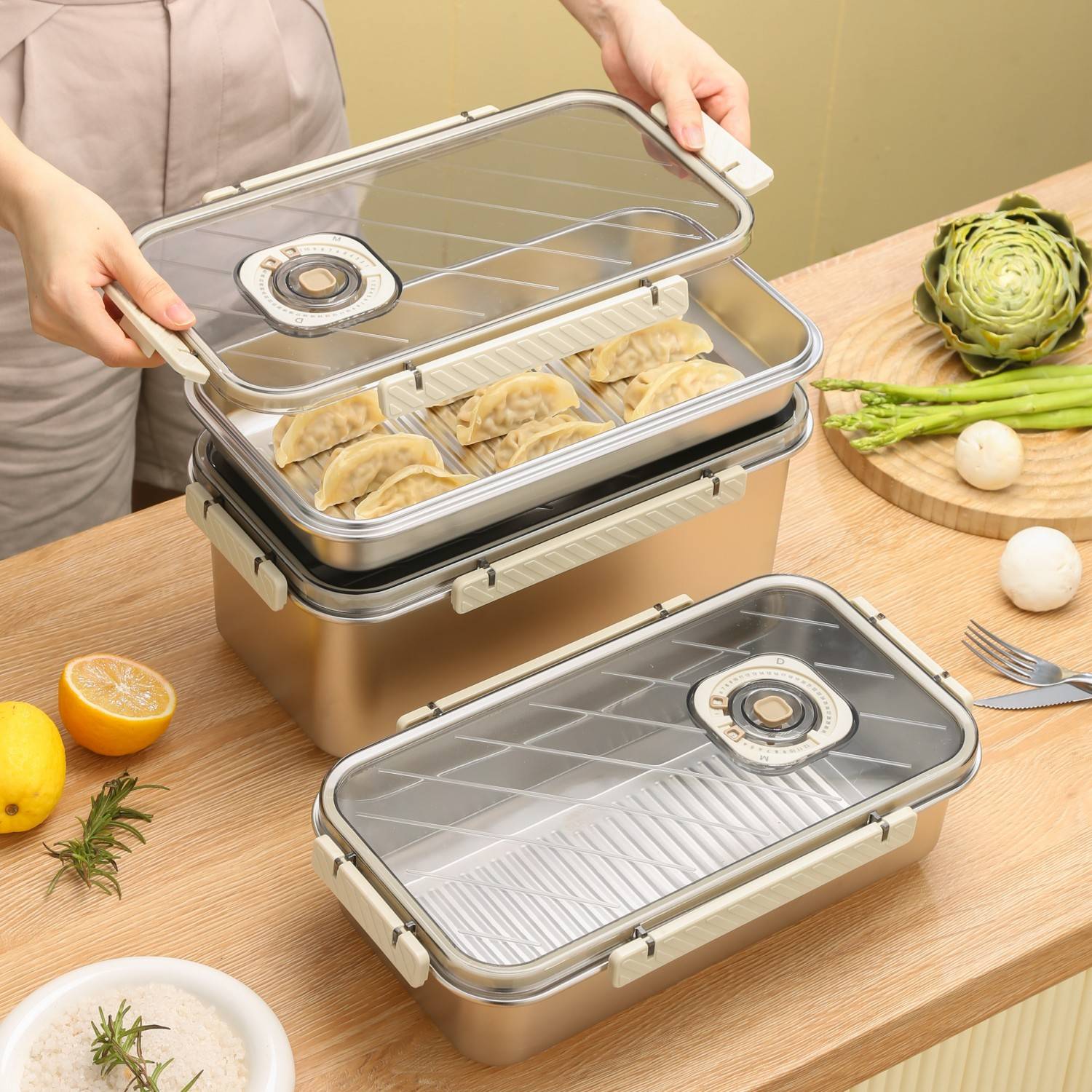 fridge and microwavable stainless steel food container (1)