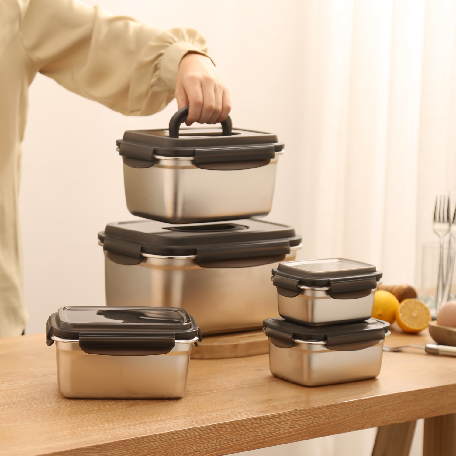 large stainless steel food container series (1)