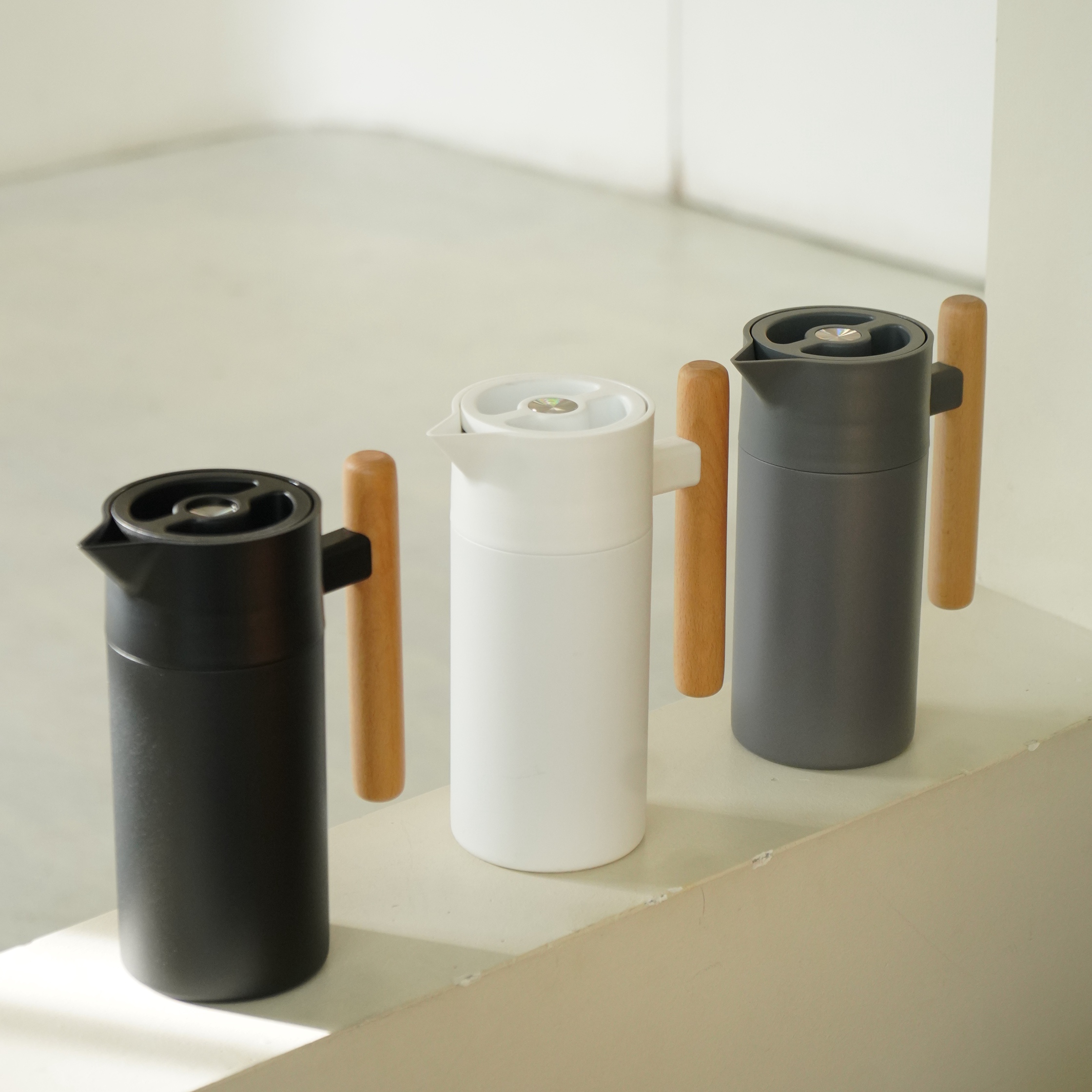 MOYA Korean Thermal Carafe with Wooden Handle – Double Wall Stainless Steel, Ideal for Hot Beverages