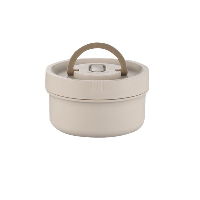 Gray round bento box 400ml