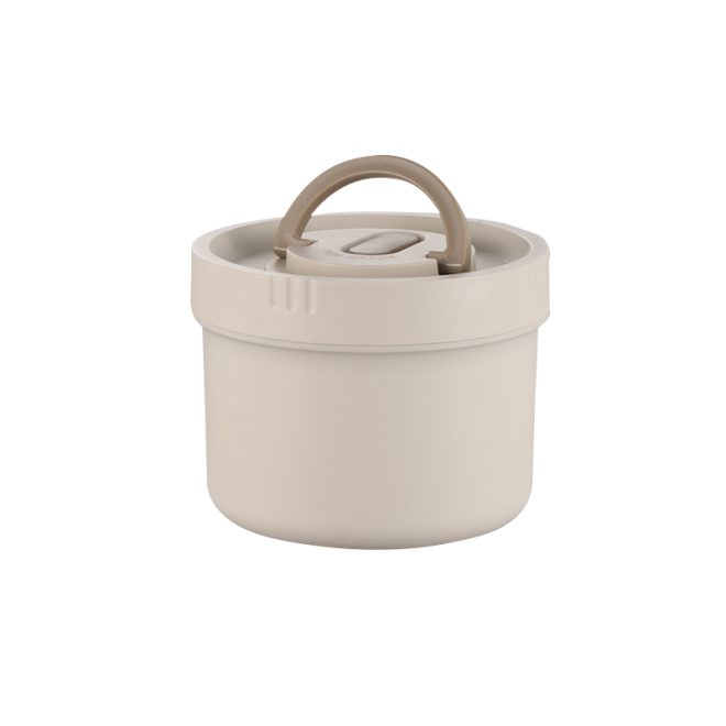 Gray round bento box 600ml