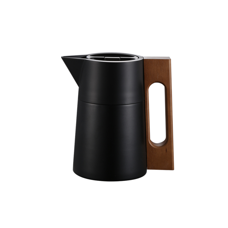 Elegant Pisa Style Thermal Carafe Set MOYA Pisa Style Stainless Steel Thermal Coffee Carafe with Wooden Handle, Vacuum Insulated Tea Pot
