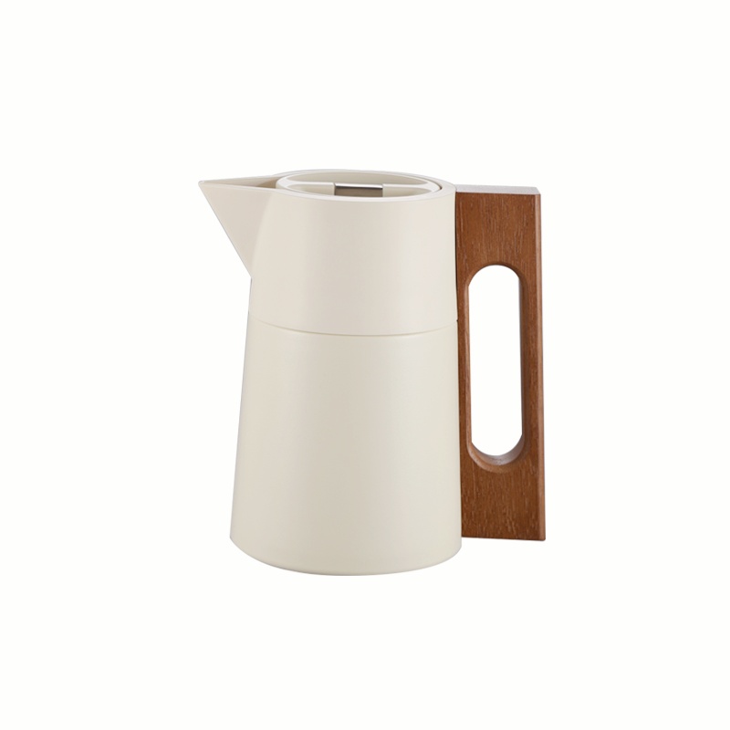 Elegant Pisa Style Thermal Carafe Set MOYA Pisa Style Stainless Steel Thermal Coffee Carafe with Wooden Handle, Vacuum Insulated Tea Pot