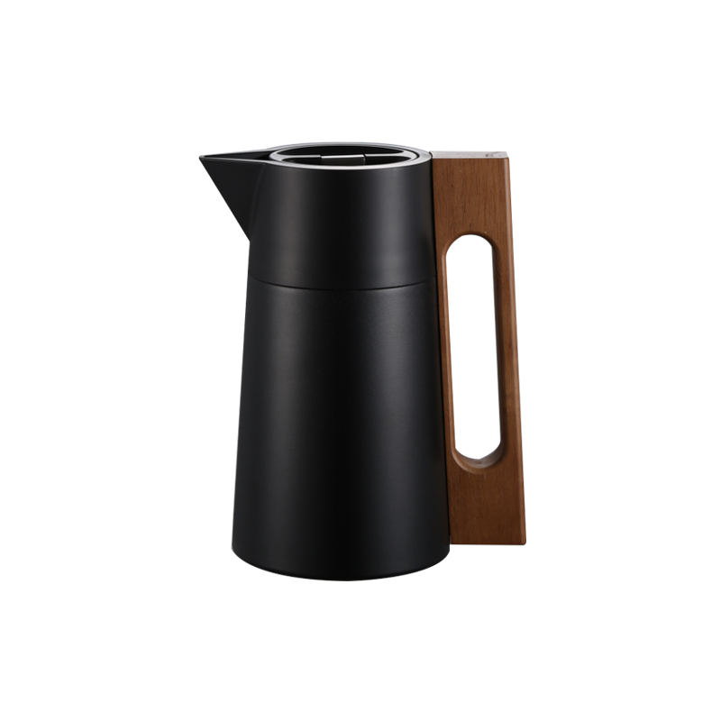 Elegant Pisa Style Thermal Carafe Set MOYA Pisa Style Stainless Steel Thermal Coffee Carafe with Wooden Handle, Vacuum Insulated Tea Pot