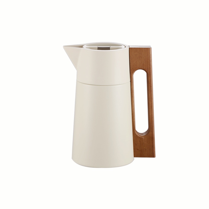 Elegant Pisa Style Thermal Carafe Set MOYA Pisa Style Stainless Steel Thermal Coffee Carafe with Wooden Handle, Vacuum Insulated Tea Pot