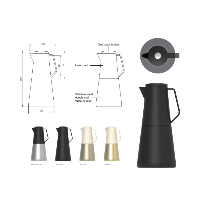 angled vacuum flask design