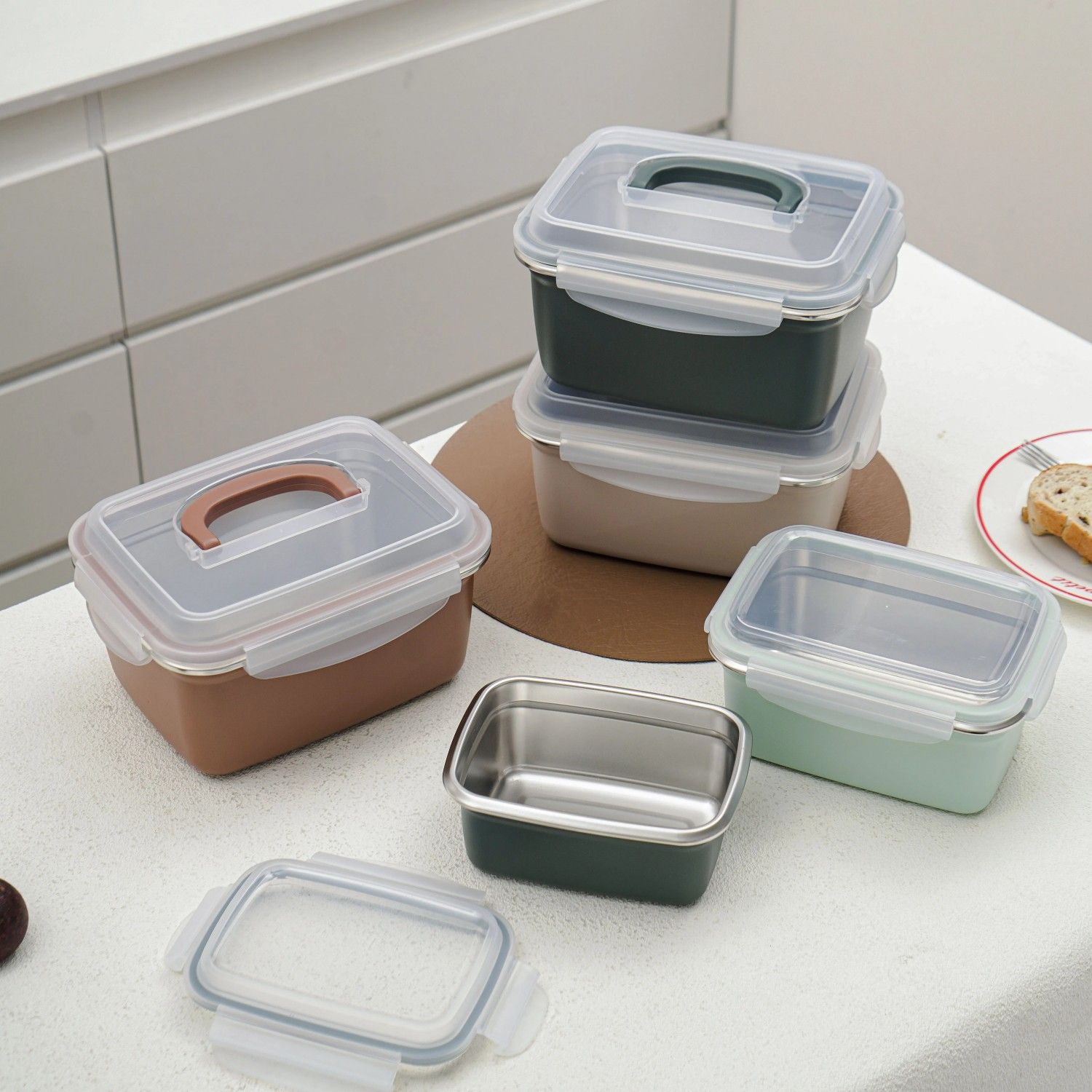 Wholesale Stackable Stainless Steel Lunch Boxes (4)