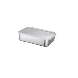Stainless Steel Striped Bottom Food Container Leakproof Fresh Keeping Box
