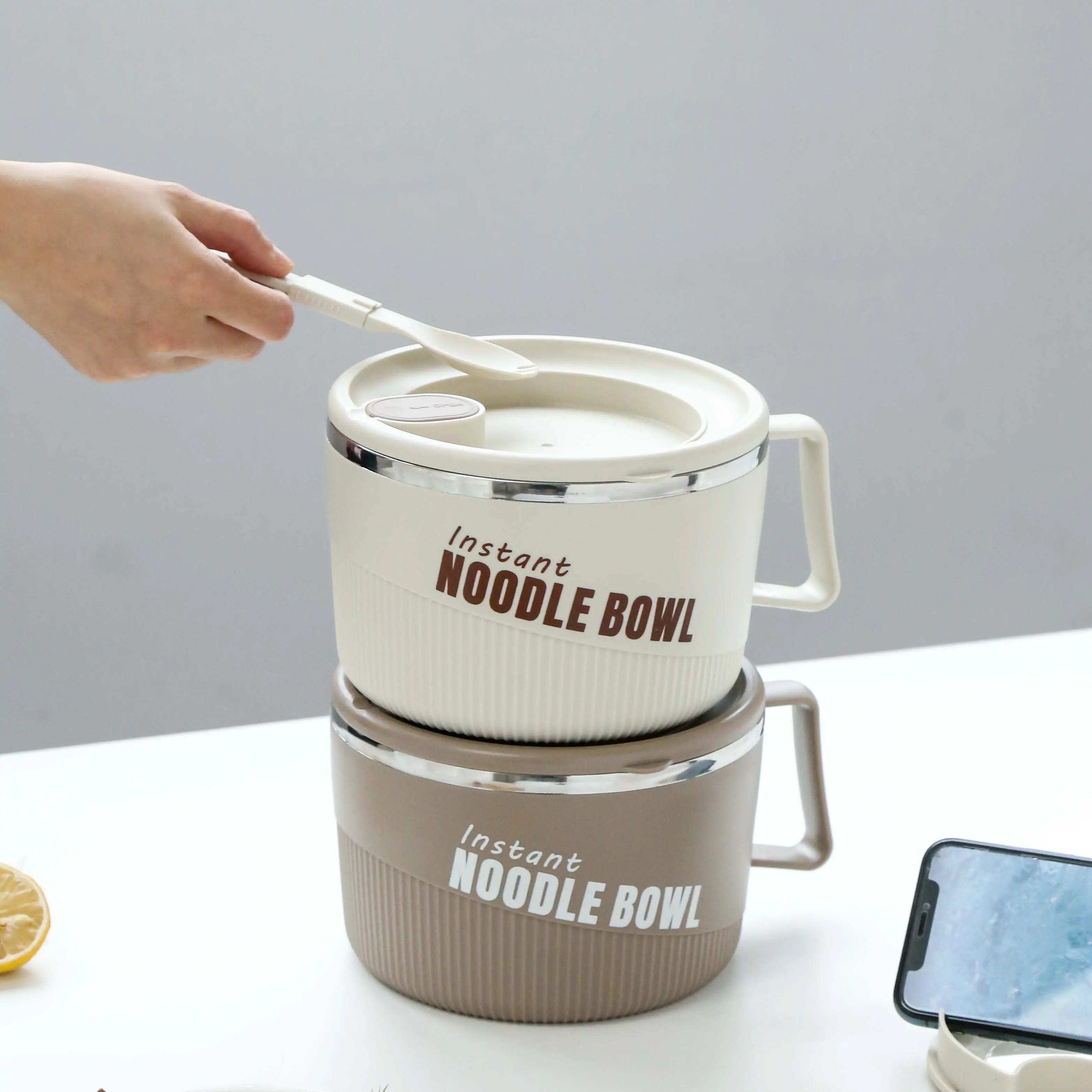 Stainless steel instant noodle bowl