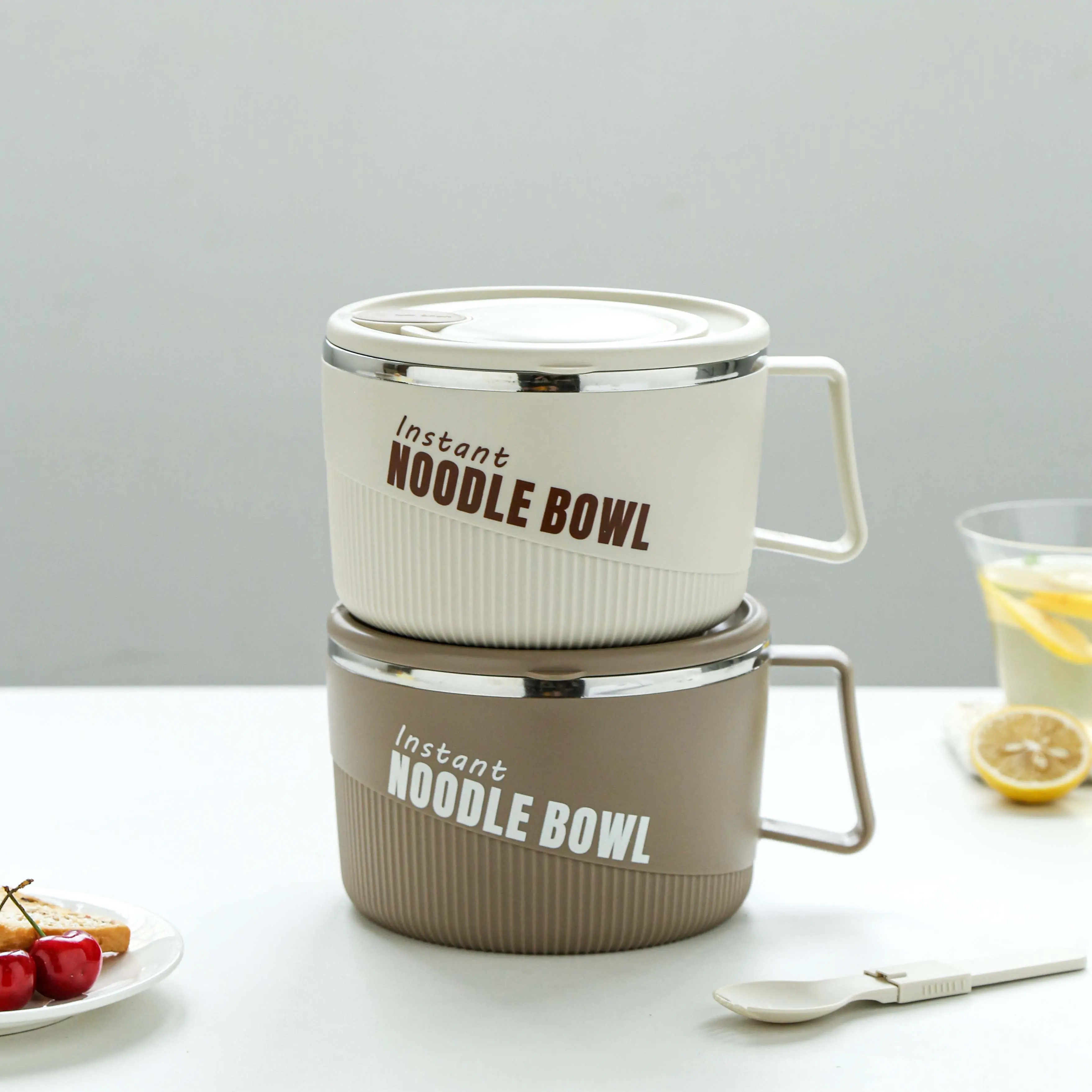 Stainless steel instant noodle bowl