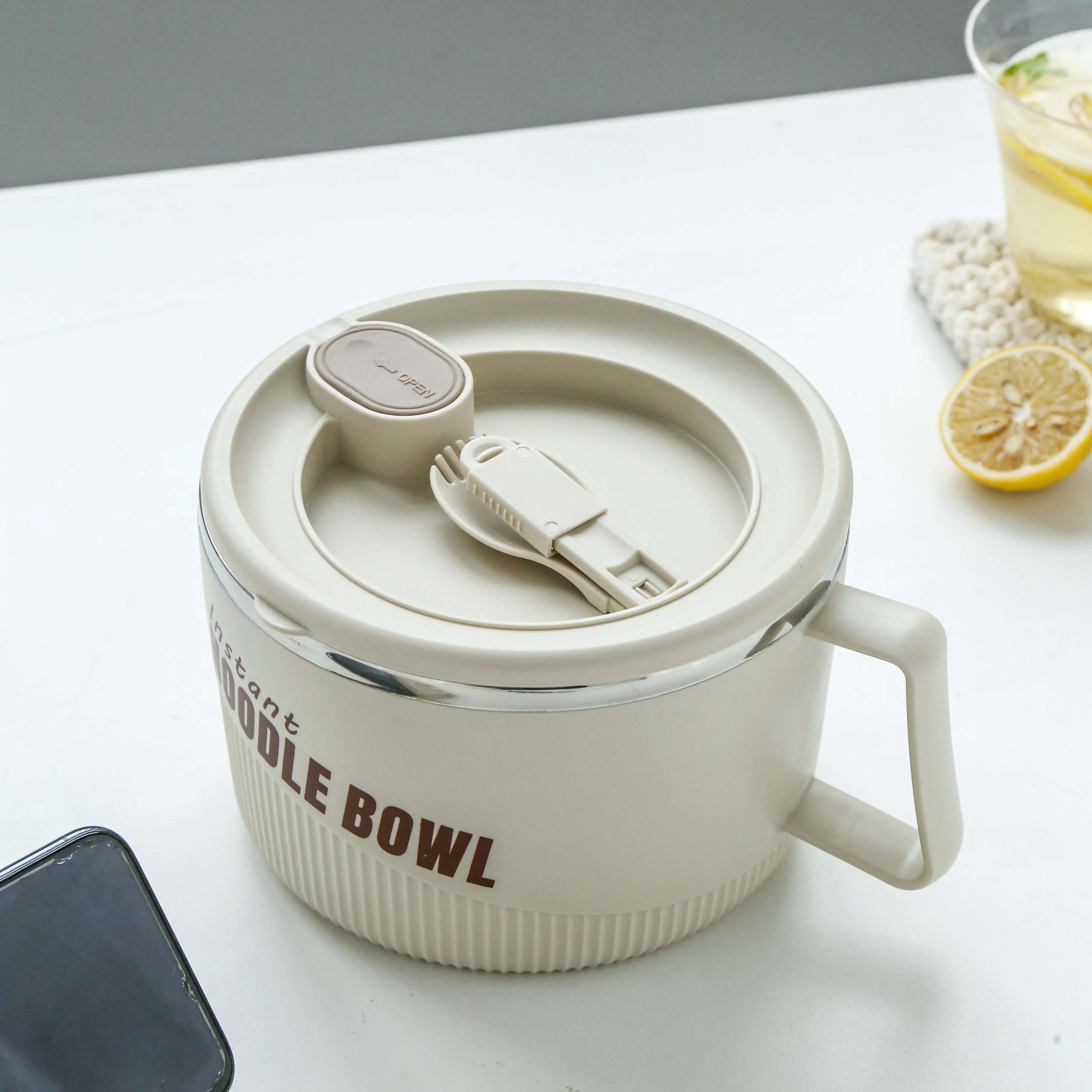 Stainless steel instant noodle bowl