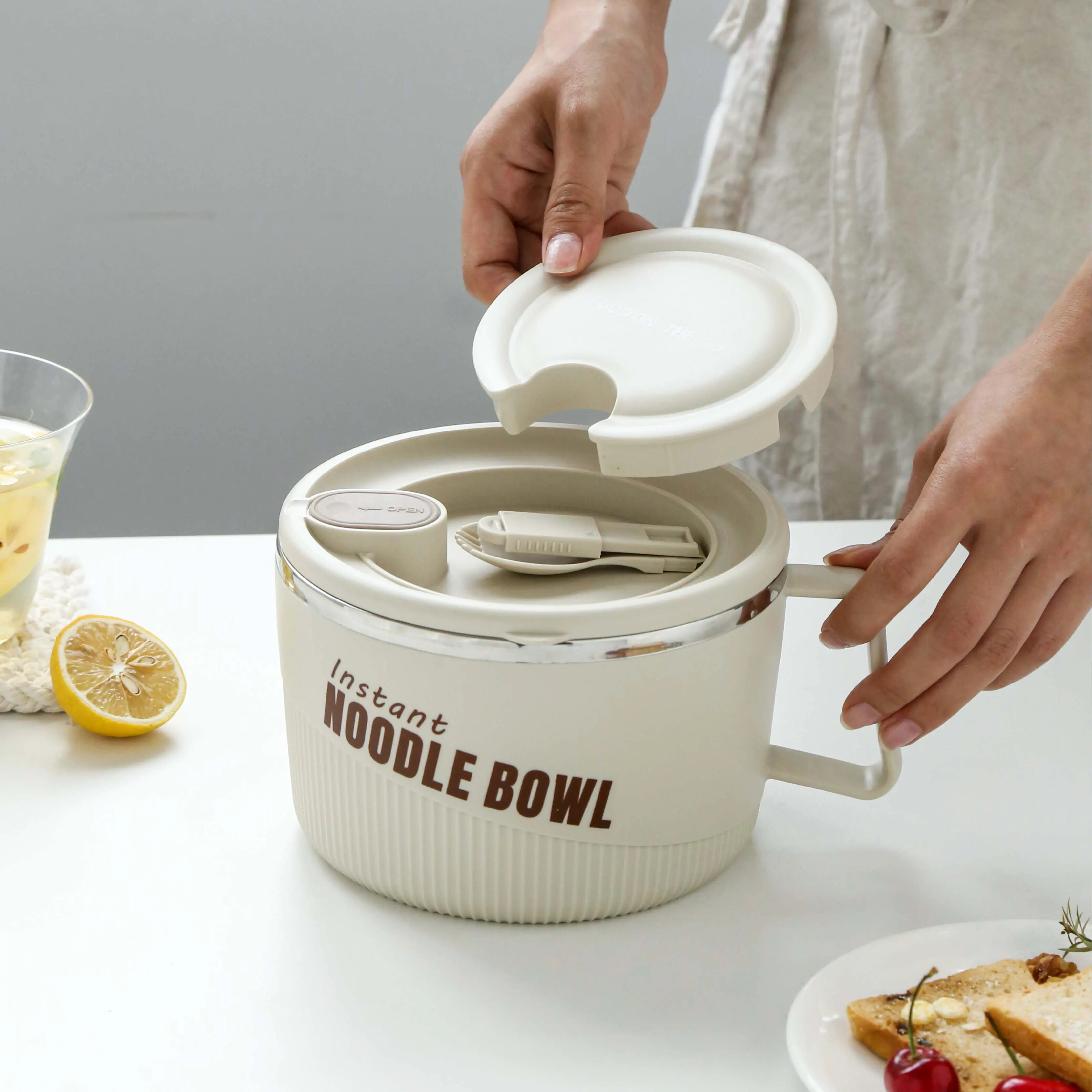 Stainless steel instant noodle bowl