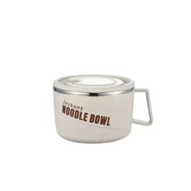 Stainless Steel Instant Noodle Cup Airtight Lid, Easy – Clean, Perfect for Office & Travel Meals