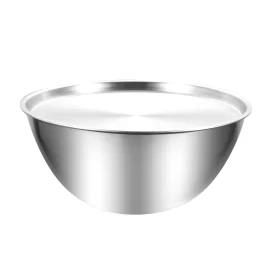 New Stainless Steel Salad Bowl with Lid & Volume Markings, Fresh – keeping Kitchenware