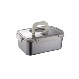 통기성 버튼 스테인리스 스틸 식품 용기: 안전한 밀폐 및 휴대용 디자인으로 음식을 더 오래 신선하게 보관하세요.