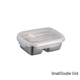 MOYA 2-Compartment 304 Stainless Steel Lunch Box | Leakproof Silicone Seal, Multifunctional Food Storage Container for Freshness Preservation