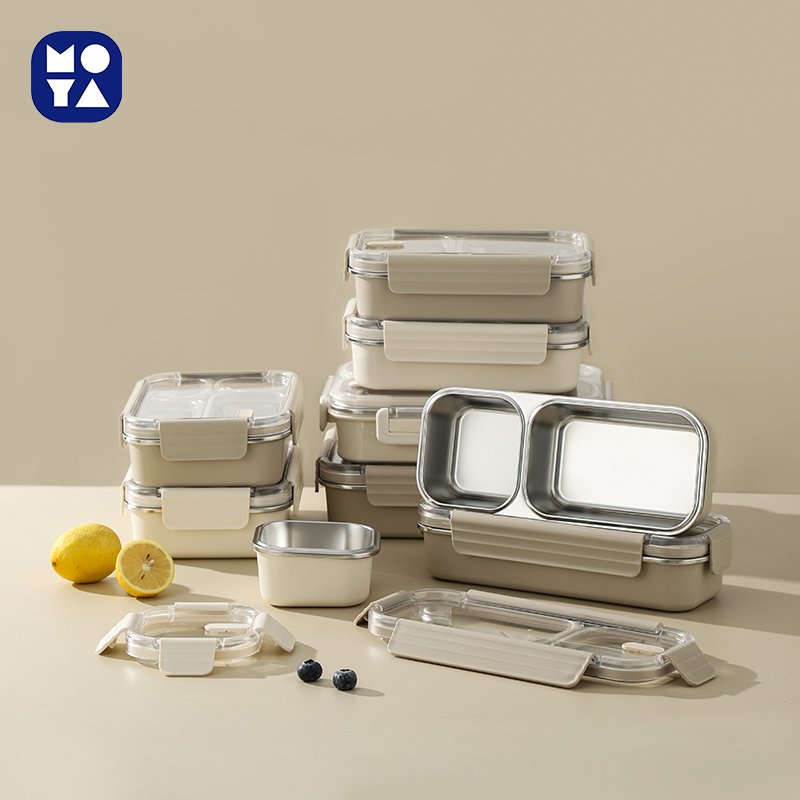 MOYA 304 Stainless Steel Bento Box with Open Compartments