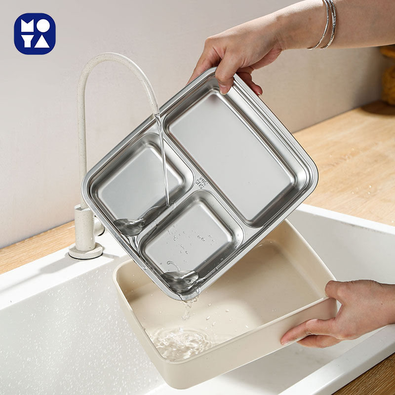 MOYA 304 Stainless Steel Food Storage Containers with White Exterior & Clear Lids | Stackable Airtight Leak-Proof Fresh-Keeping Boxes for Kitchen, Camping & Meal Prep