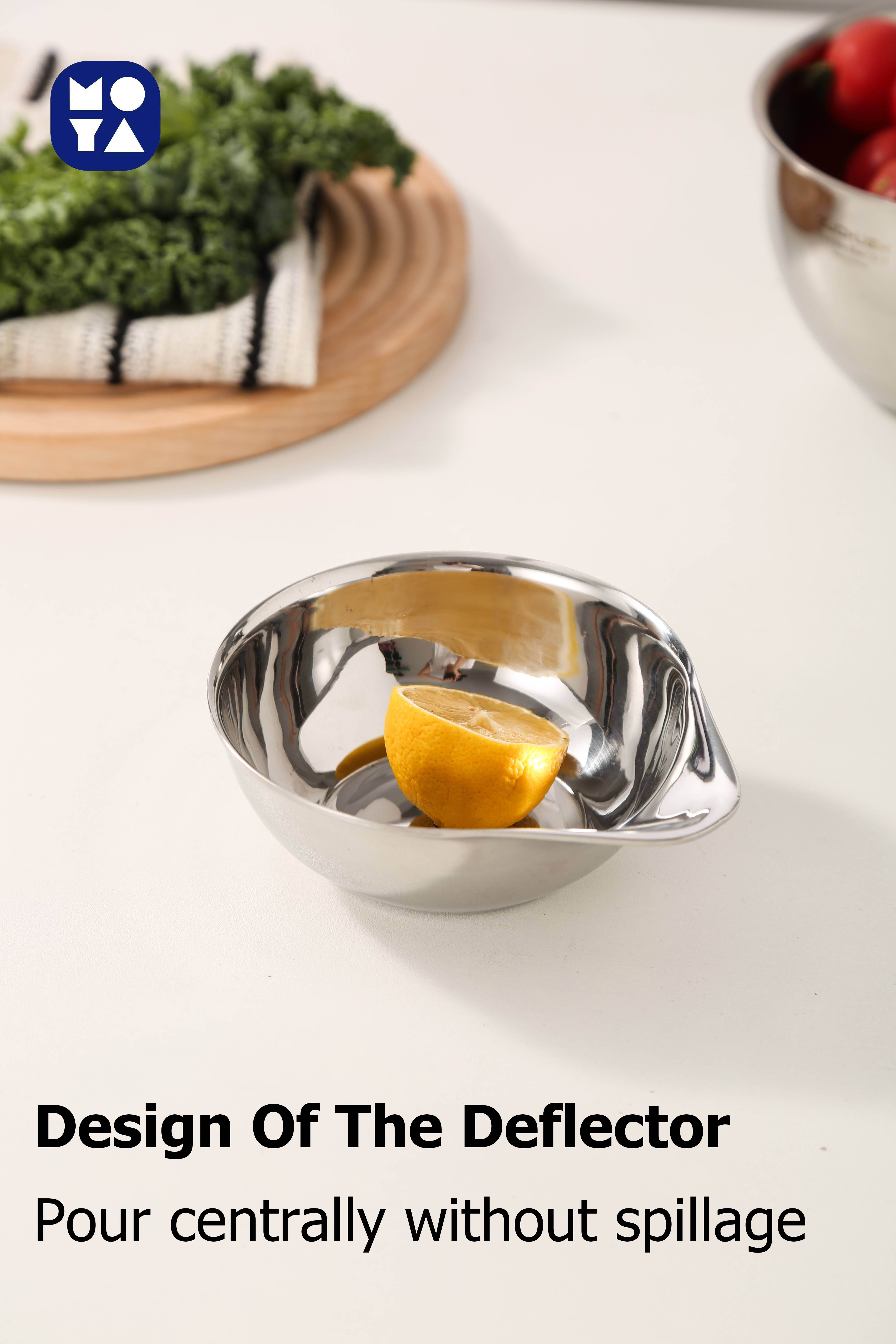 أوعية خلط من الفولاذ المقاوم للصدأ 304 مع مقبض