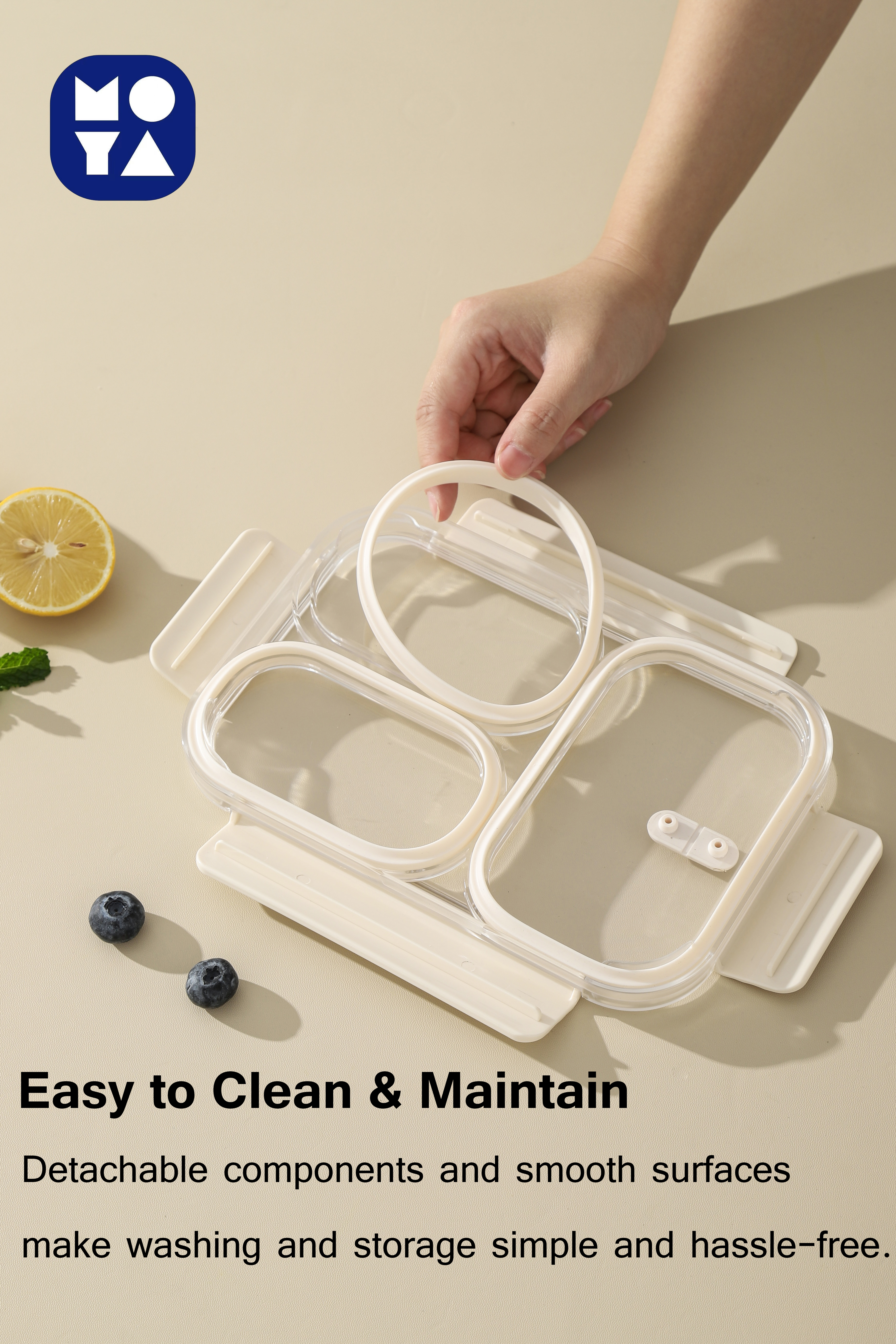 MOYA 304 Stainless Steel Bento Box with Open Compartments