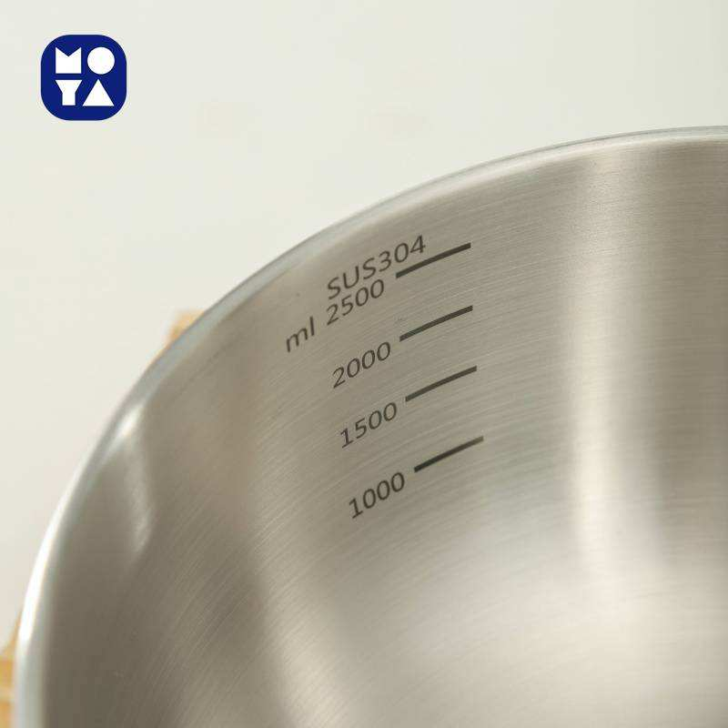 MOYA 304 Stainless Steel Colander Bowl Set, Double Layer Drain Basket with Measuring Marks for Fruit Vegetable Washing