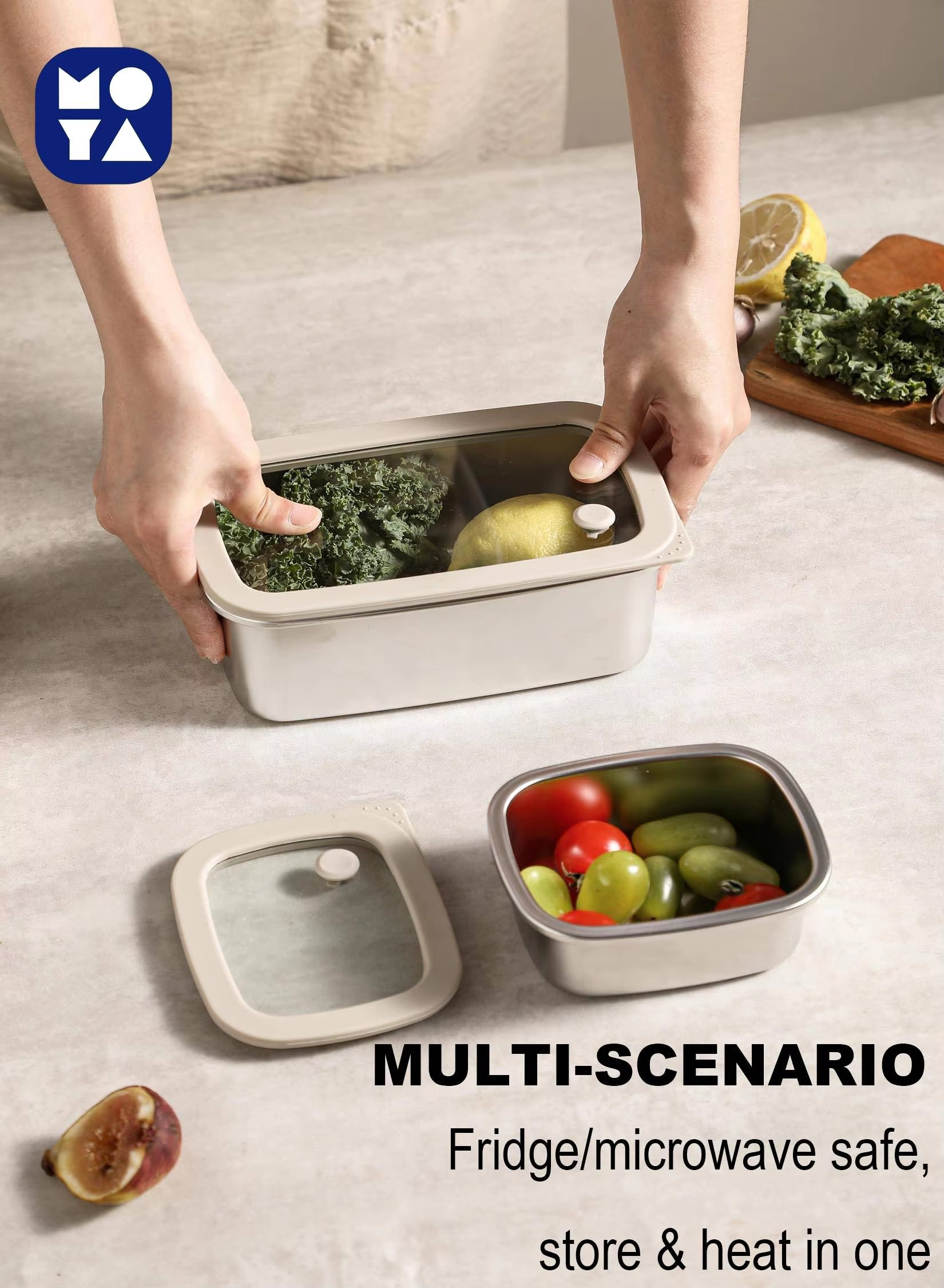 food-grade stainless steel storage containers for kitchen