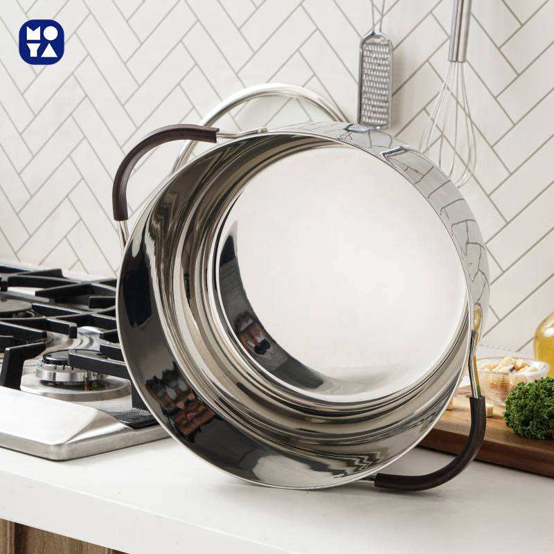 304 Stainless Steel Steamer Pot with Steamer Basket, Glass Lid & Anti-Scald Handles for Kitchen Cooking