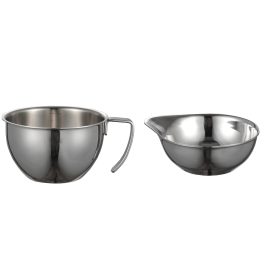 MOYA 800ml 304 Stainless Steel Mixing Bowl | Leak-Proof Food Container with Handle & Measurement Markings
