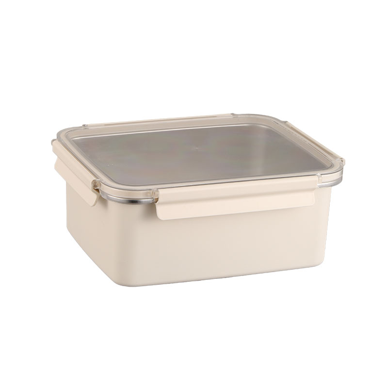 MOYA Stainless Steel Stackable Food Storage Containers MOYA 304 Stainless Steel Food Storage Containers with White Exterior & Clear Lids | Stackable Airtight Leak-Proof Fresh-Keeping Boxes for Kitchen, Camping & Meal Prep